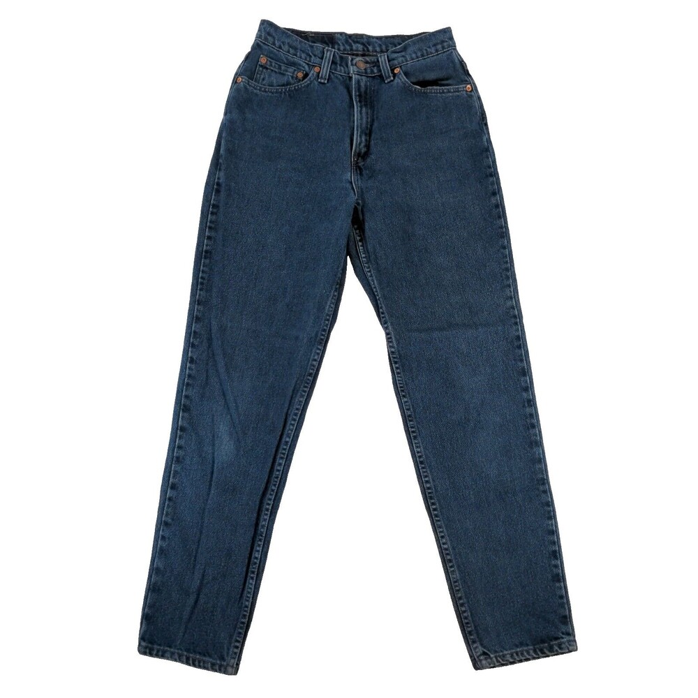 VTG Levis 521 Jeans Womens 27 x 29.5 Tapered Fit Leg Dark Wash High Rise Mom